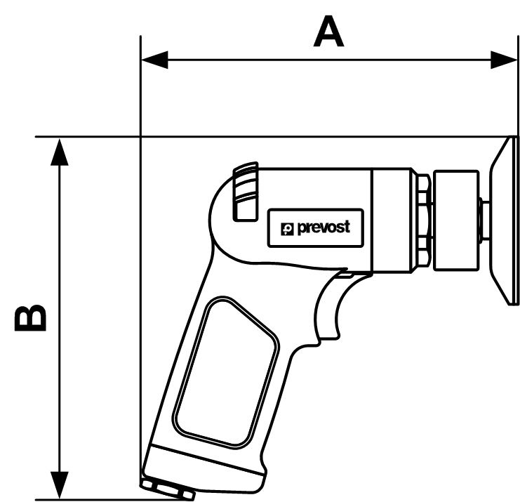 PREVOST Pistolen-Schwingschleifer TPS E16000 im Koffer Durchmesser: 50-75 mm Schleifer