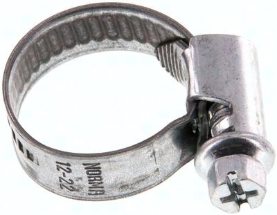 9mm Schlauchschelle 12 - 22mm, Stahl verzinkt (W1) (NORMA) Schneckengewinde
