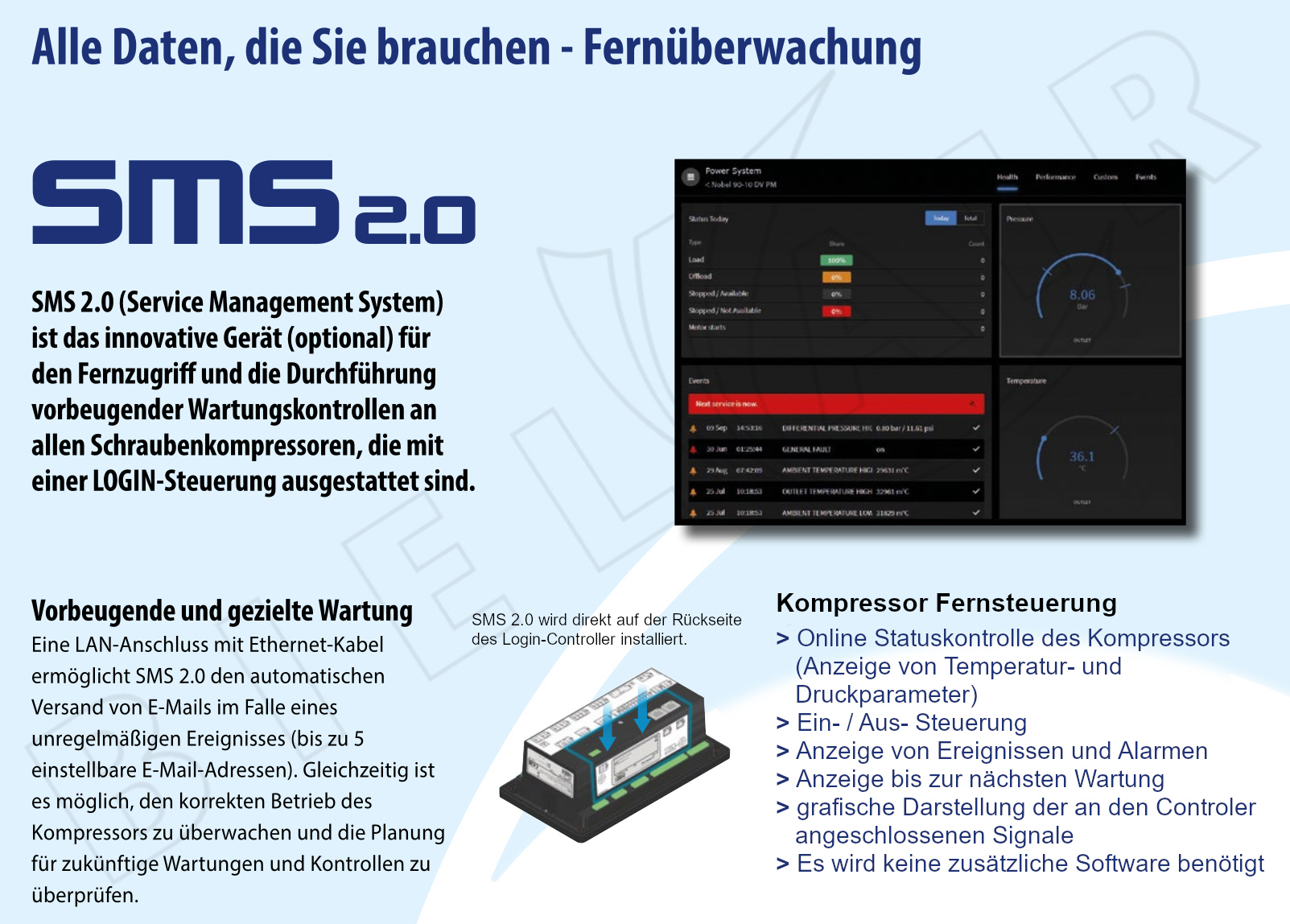 POWERSYSTEM Schraubenkompressor  NOBEL 5.5-10 (IE3) LOGIN Standard