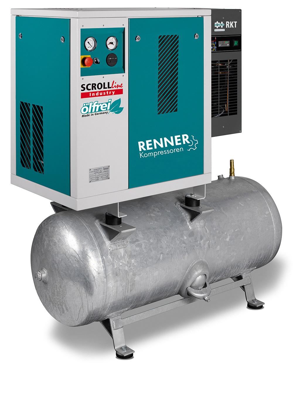 RENNER SCROLL-Kompressor SLDK-I 7,5 / 2x90 Liter Behälter> liegend Stationäre ölfreie Kompressoren