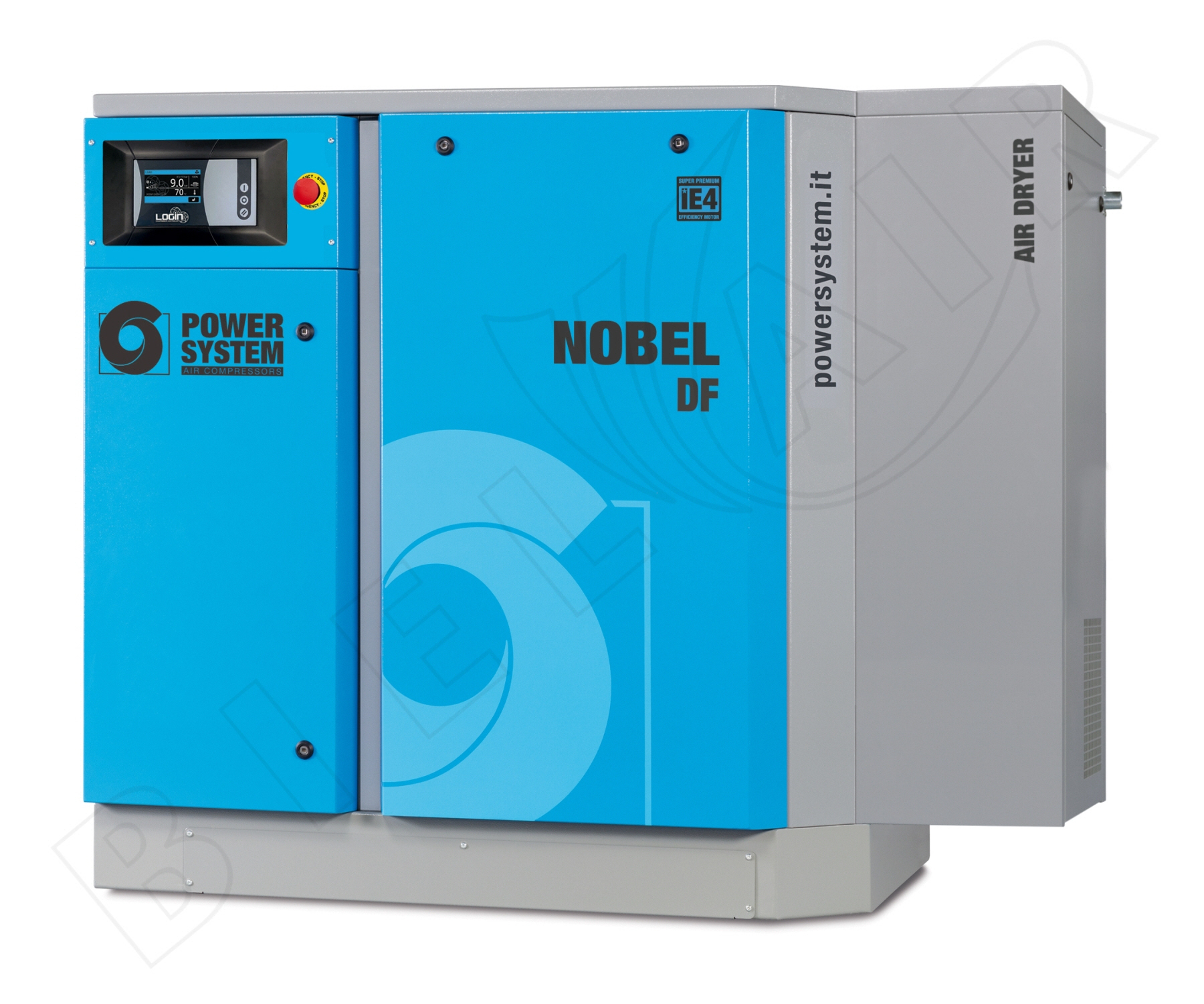 POWERSYSTEM Schraubenkompressor NOBEL 18.5-10 DF (IE3) LOGIN Standard mit Kältetrockner