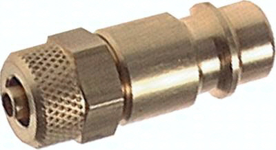 Kupplungsstecker (NW7,2) 10x8mm Schlauch, Messing, für Drucklufttechnik Messing