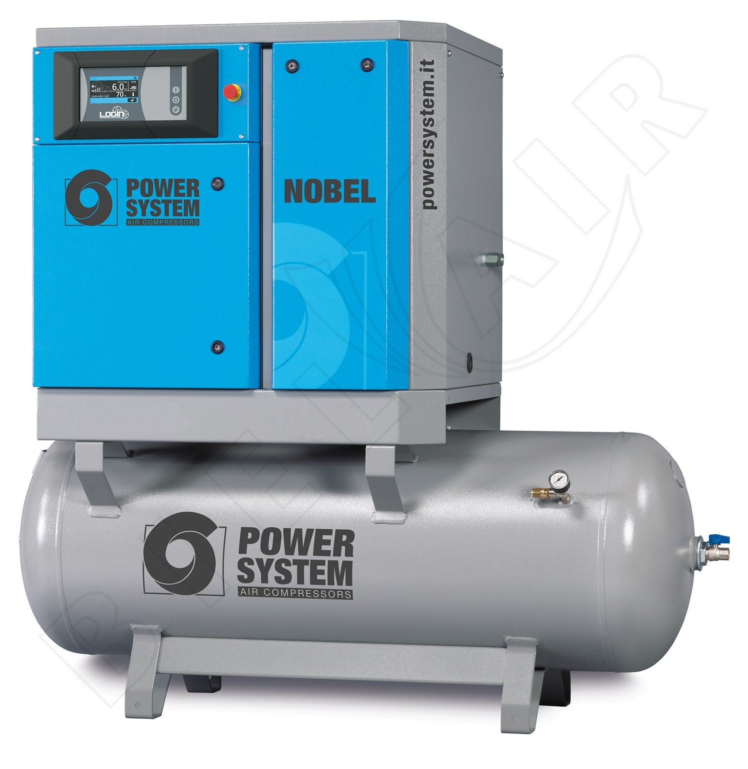 POWERSYSTEM Schraubenkompressor NOBEL 5.5-10 270 (IE3) LOGIN Standard mit Behälter