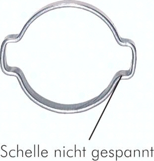 2-Ohr-Schlauchschelle 14 - 17mm, Stahl verzinkt (W1) Bandbreite 4 mm 2-Ohr-Schlauchschellen