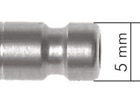 Kupplungsstecker (NW2,7) 5mm Schlauch, Messing vernickelt, für Drucklufttechnik Messing vernickelt