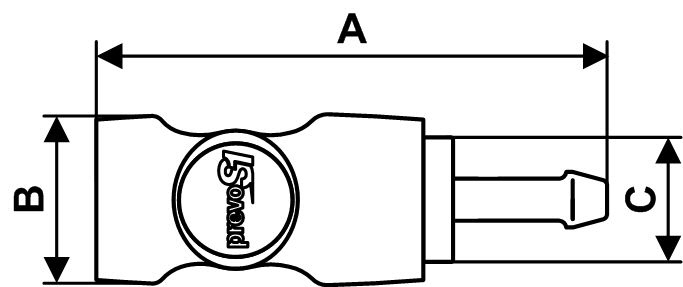 Prevost Sicherheitskupplung Schlauchanschluss - NW 7,4 für 9mm Schlauch, NW 7,4, Verbundwerkstoff, Ventil: Edelstahl Nennweite 7,4 (Standard)