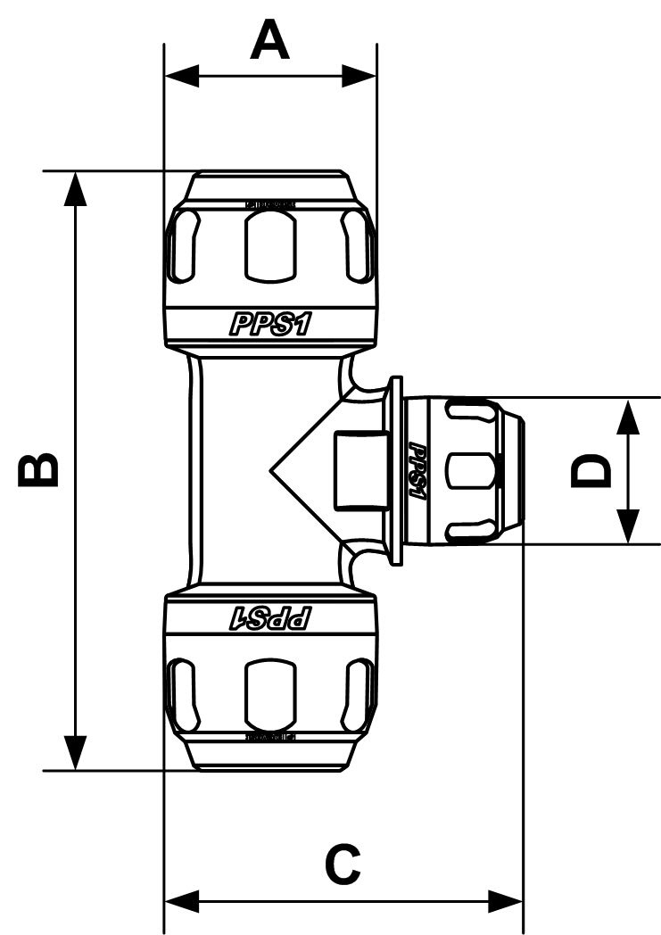 Prevost T-Stück mit Reduzierung 3225 Durchmesser 25 mm