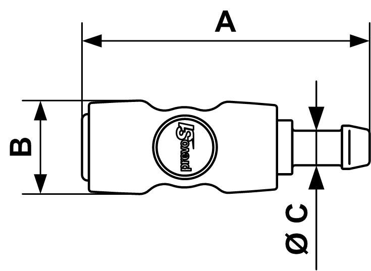 Prevost Sicherheitskupplung Schlauchanschluss - NW 10,4 I 13 mm Schlauch Nennweite 10,4