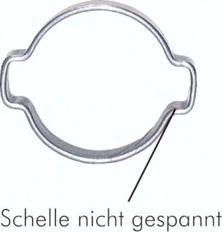 2-Ohr-Schlauchschelle 3,4 - 5mm, Stahl verzinkt (W1) 2-Ohr-Schlauchschellen