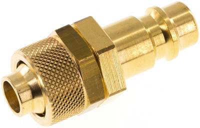 Kupplungsstecker (NW7,2) 12x9mm Schlauch, Messing, für Drucklufttechnik Messing