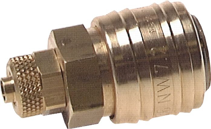 Kupplungsdose (NW7,2) 10x8mm Schlauch, Messing Messing