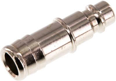 Kupplungsstecker (NW7,2) 13 (1/2")mm Schlauch, Messing vernickelt, für Drucklufttechnik Messing vernickelt