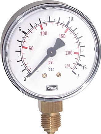Manometer senkrecht (KU/Ms),50mm, 0 bis 6 bar, G 1/4" Standard senkrecht