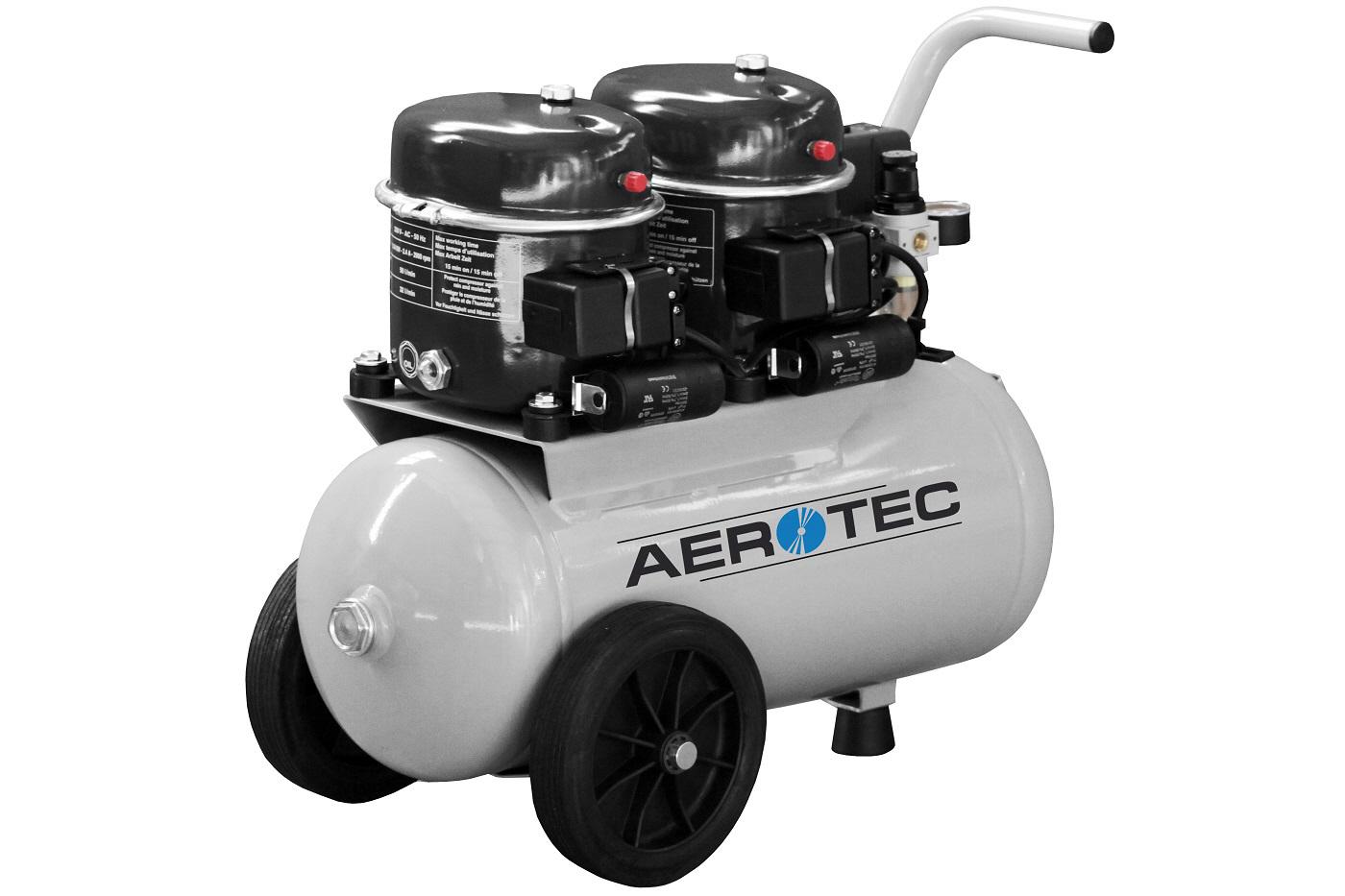 AEROTEC Kolbenkompressor Silent TWINPAINT 100/24 Airbrushkompressor Mobil