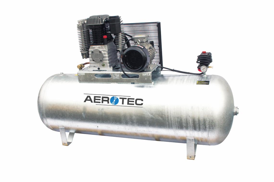 AEROTEC Kolbenkompressor N60-500 Z PRO liegend - 400 Volt verzinkt Stationär
