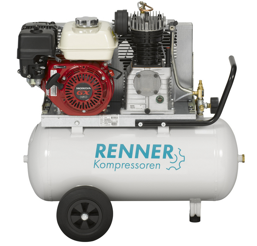 RENNER Kolbenkompressor REKO 560/90 VM mit Honda Benzinmotor mit Benzinantrieb