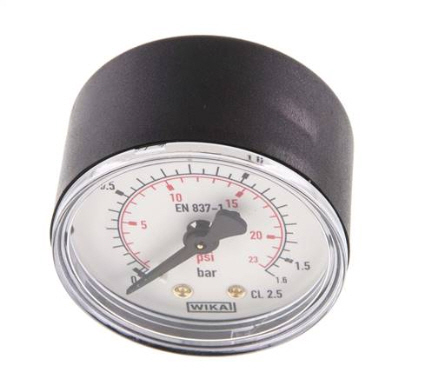 Manometer waagerecht (KU/Ms),50mm, 0 - 1,6 bar, G 1/4" Standard waagrecht