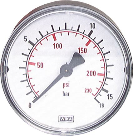 Manometer waagerecht (KU/Ms),50mm, 0 - 100 bar, G 1/4" Standard waagrecht