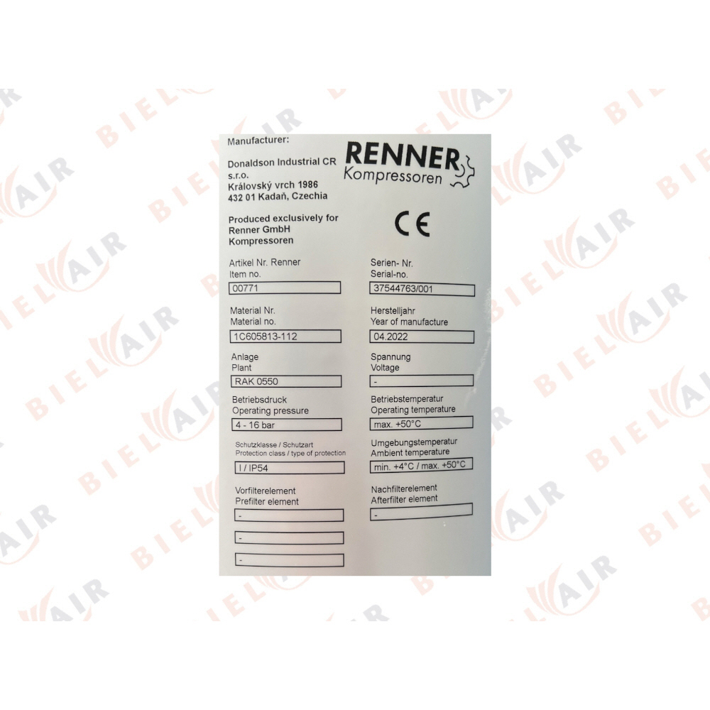 RENNER Aktivkohleadsorber AKC 0550 Neuwertiges Vorführgerät Gebrauchte Kompressoren