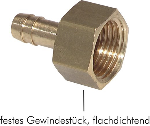 Aufschraub-Schlauchtülle G 3/8"-9 (3/8")mm, Messing Messing