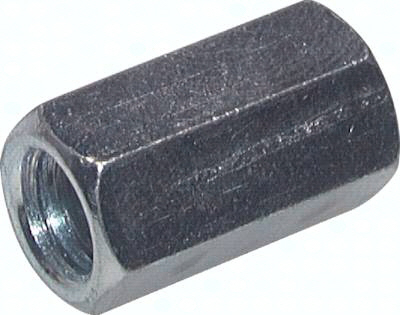 Verbindungsmuffe für Gewinde-stange M 5, Stahl verzinkt Gewindemuffen