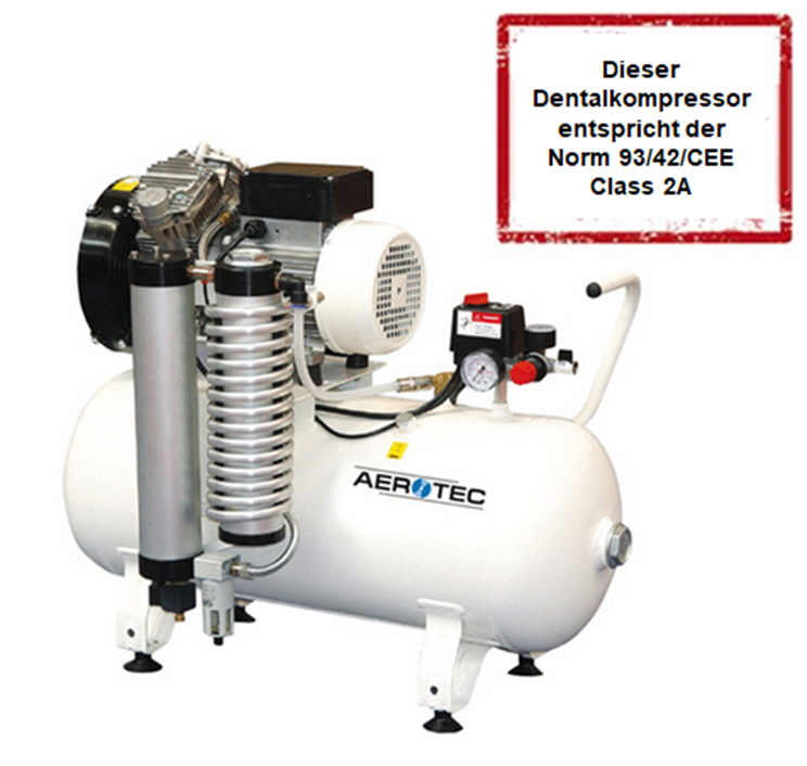 AEROTEC Kolbenkompressor AEROMEDIC XTR 3D-50L mit Trockner Dentalkompressoren
